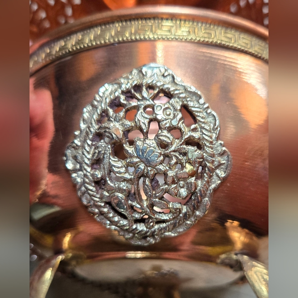 HOST PICK! 🎉Tibetan Ornate Copper Silver & Gold Lantern Candle & Incense Burner - Picture 10 of 15